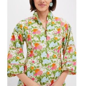 NWT Tuckernuck Multi Green Begonia Floral Hillsborough Midi Dress